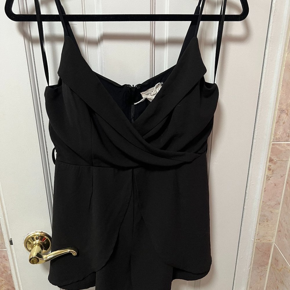 Black Drapey Romper, Size Medium